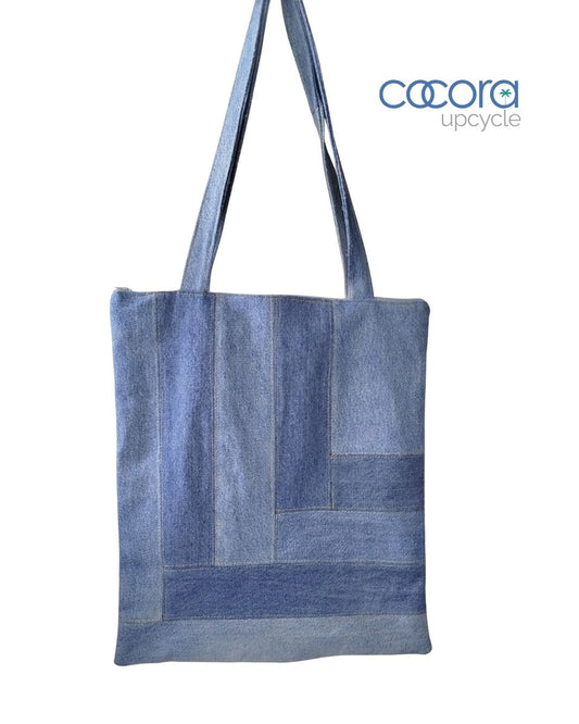 Tote bag en denim patchwork