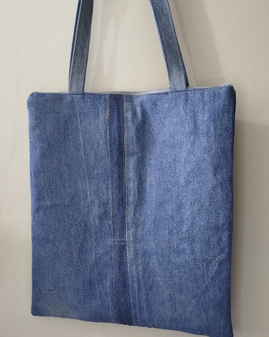 Tote bag en denim patchwork