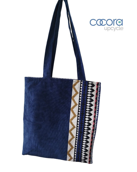 Tote Bag en pana y tejido étnico